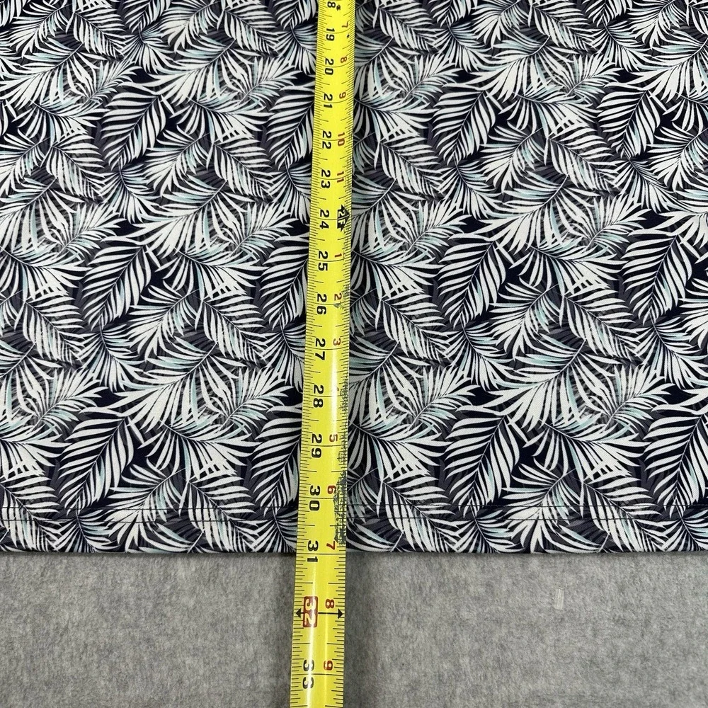 Black Clover‎ Men's Golf Polo Shirt XL AOP Palm Leaf Black White Stretch